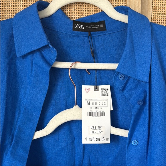 Zara Blue Matching Linen Set - Picture 2 of 7